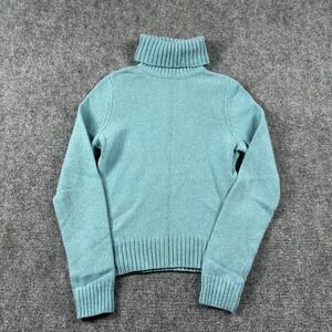 Daniel Bishop 100% Cashmere Sweater Womens Large Blue Turtleneck Knit Pullover